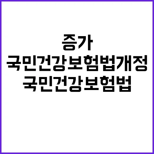 감염병 환자 지원 증가…국민건강보험법 개정 소식!