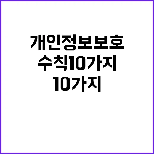 개인정보 보호 필수 수칙 10가지 알아보기!