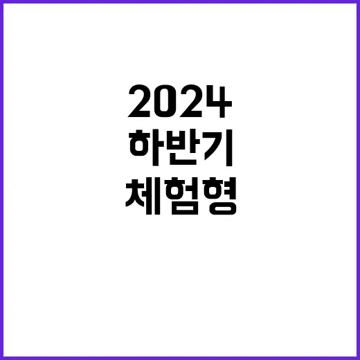 2024년 하반기 체험형 청년인턴 모집 공고