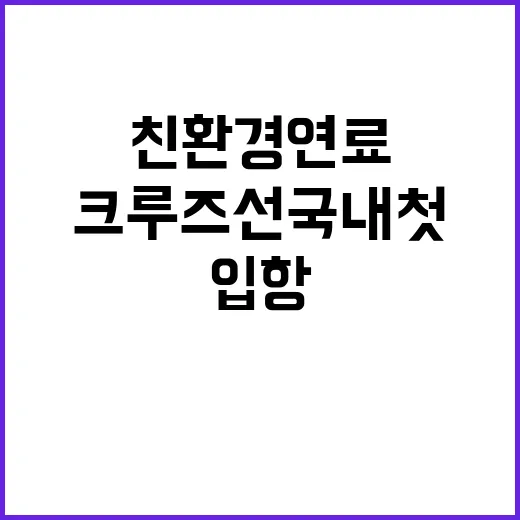 친환경연료 크루즈선 국내 첫 번째 입항!