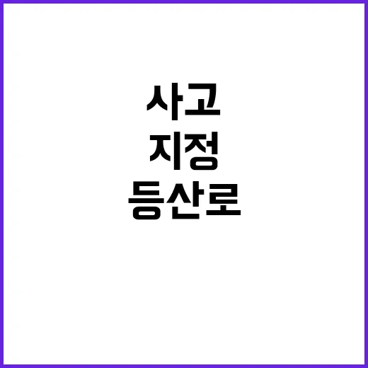 산악사고 급증! 지정 등산로 필수 이용법 안내