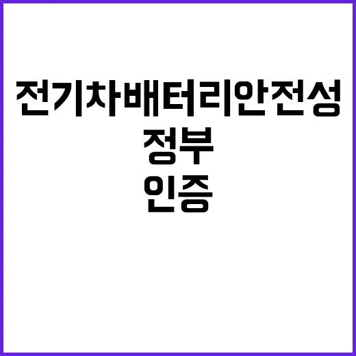 전기차 배터리 안전성 정부 인증으로 새로운 기준 설정!