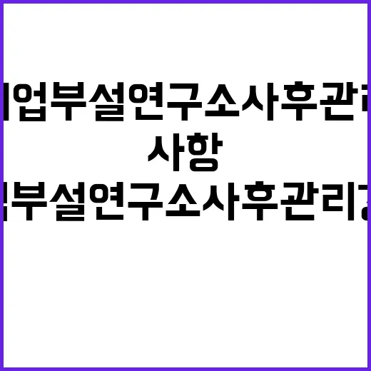 “기업부설연구소 사후관리 강화로 위반 사항 차단”