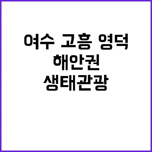 “해안권 생태관광 여수·고흥·영덕이 선도한다!”