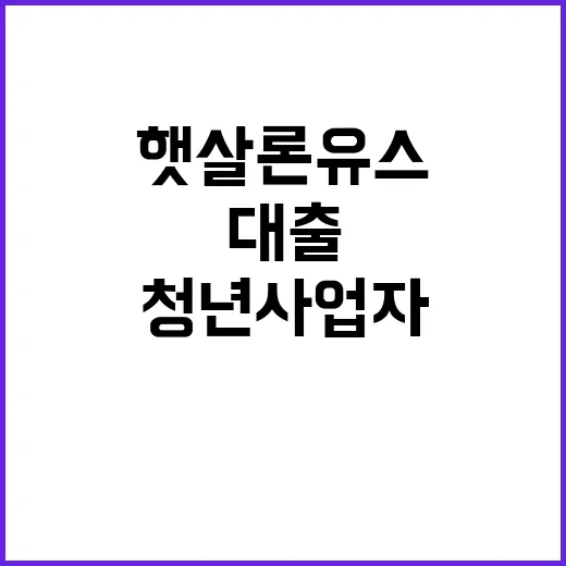 햇살론유스 청년사업…