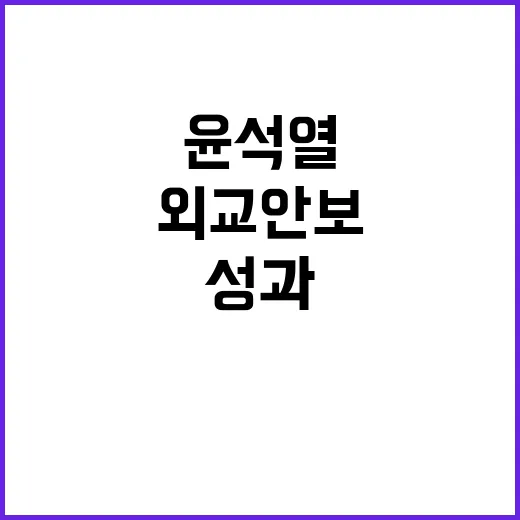 외교안보 윤석열 정…