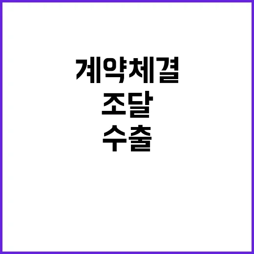 국내 조달 기업 1249만 달러 수출 계약 체결!