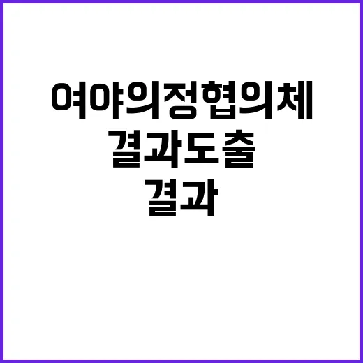 여야의정협의체 결과…