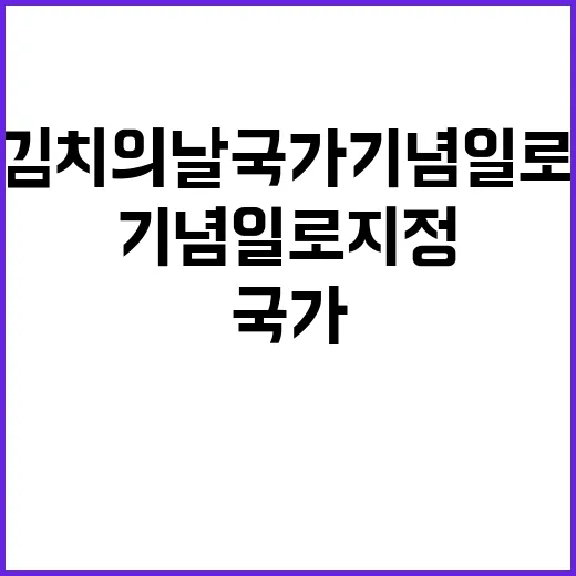 김치의 날 국가기념일로 지정된 특별한 순간!