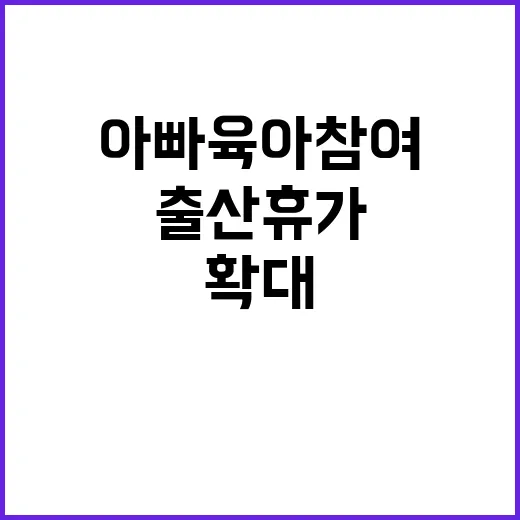 출산휴가 확대 아빠 육아 참여 새로운 길!