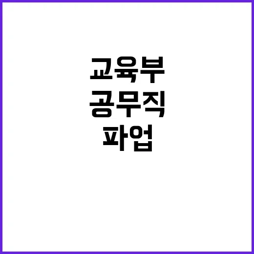 교육부 공무직 파업 예방 위한 소통 강화 방침!