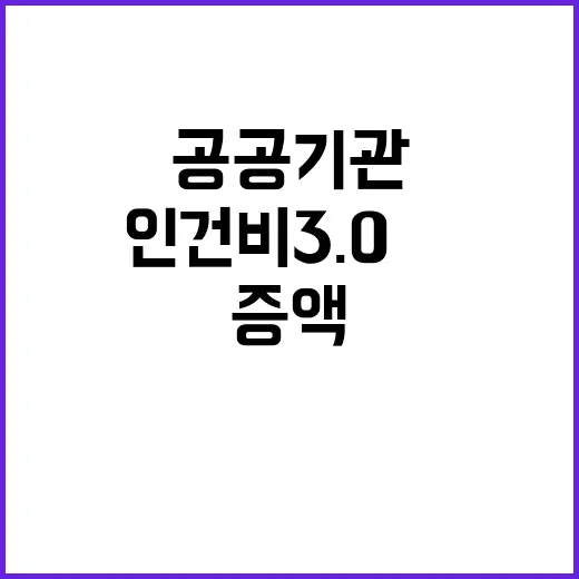 공공기관 인건비 3.0% 증액 결정! 놀랍다!