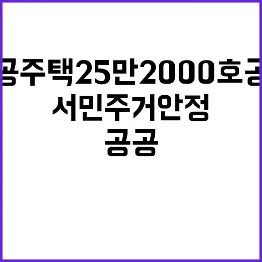 공공주택 25만 2000호 공급 서민주거 안정!