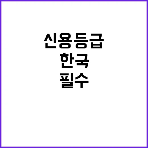 신용등급 한국 안정성 여전히 높다! 클릭 필수!