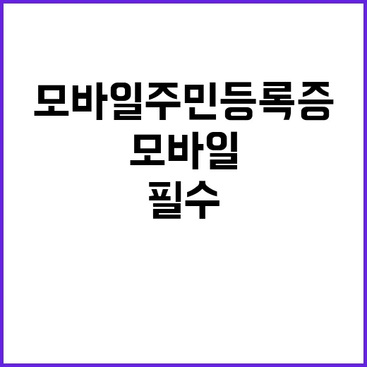 모바일 주민등록증 이제 모든 이의 필수!