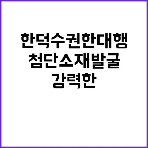 첨단소재 발굴 한덕수 권한대행의 강력한 의지!