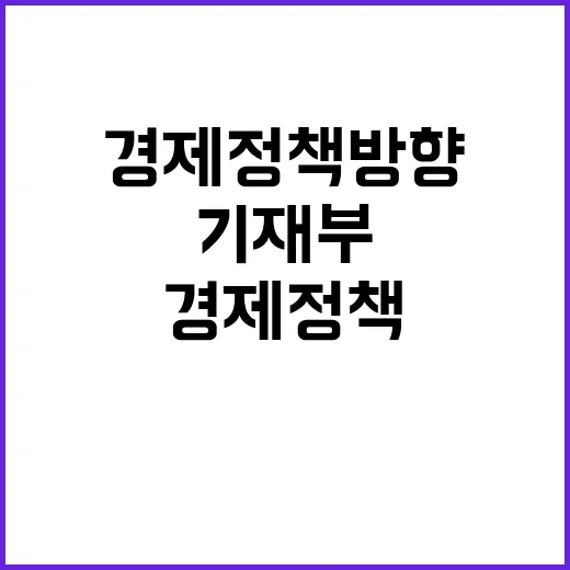 경제정책방향 기재부 구체적 내용 미정 선언!