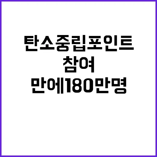 탄소중립포인트제 3년 만에 180만명 참여!