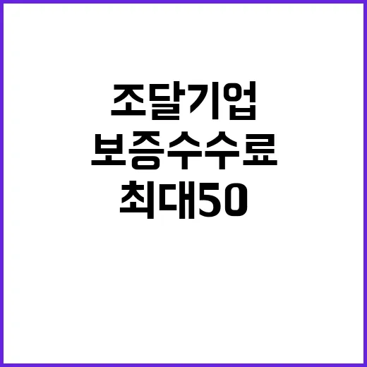 보증수수료 경감 조달기업 혜택 최대 50%!