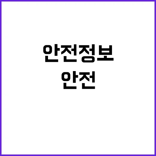 안전정보 확인, 물…