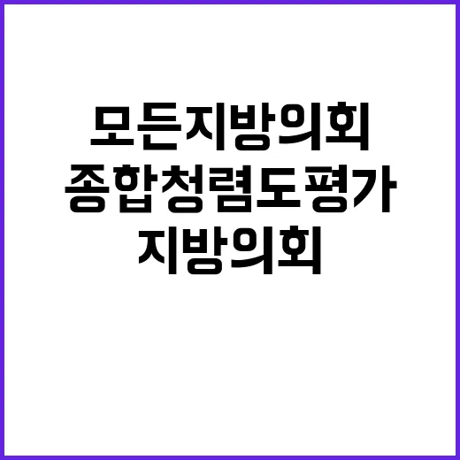 종합청렴도 평가, 모든 지방의회에 적용된다!