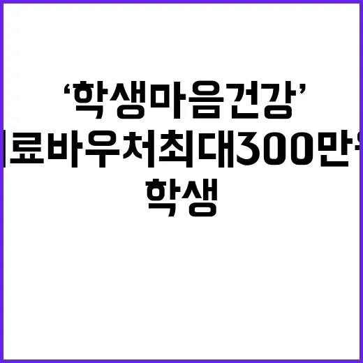 ‘학생 마음건강’ 치료 바우처 최대 300만 원 지급!