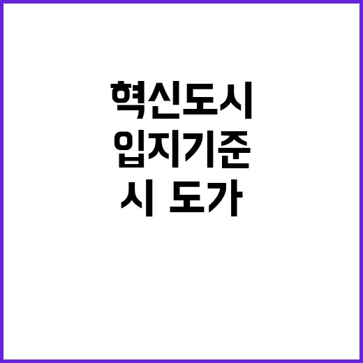 혁신도시 입지기준 시·도가 결정하는 이유는?