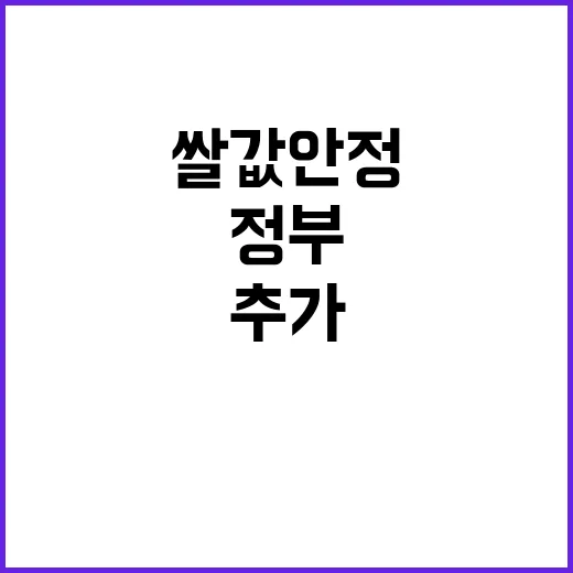 쌀값 안정 정부 매…