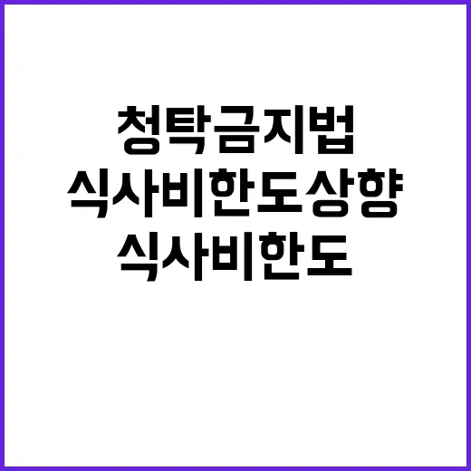 식사비 한도 상향 …