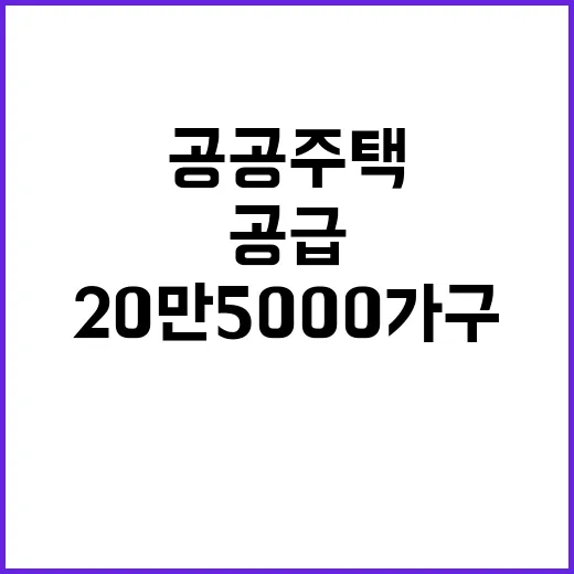 공공주택 공급 20만 5000가구 초과 예정!