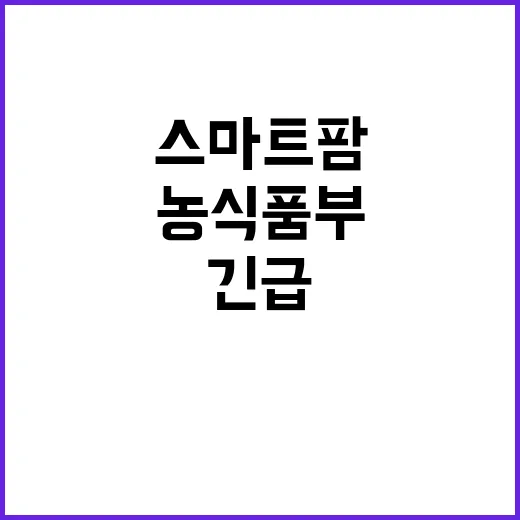 스마트팜 피해 보상 농식품부의 긴급 조치 발표!