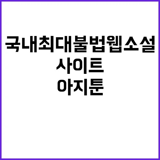 아지툰 국내 최대 불법 웹소설 사이트 운영자 검거!