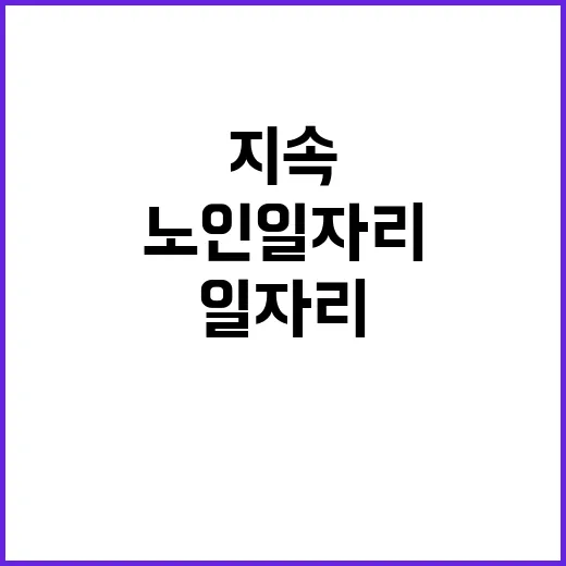 양질의 노인일자리 지속 발굴과 보급의 진실!