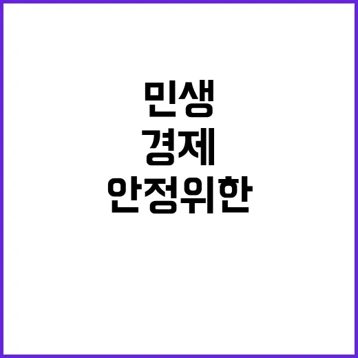 지역경제 지원 민생안정 위한 투자 계획 발표!