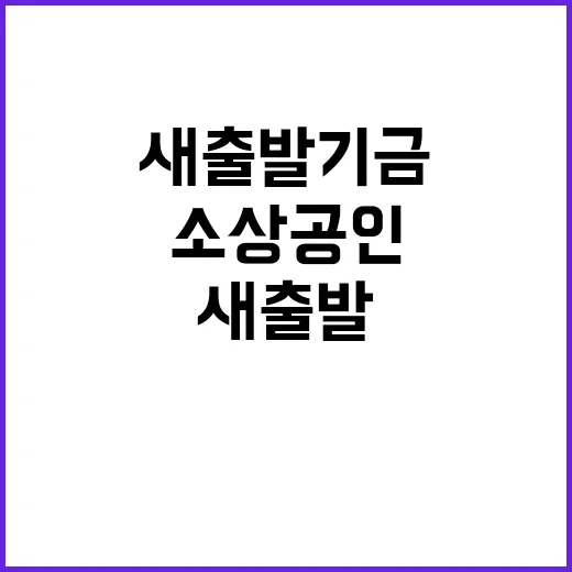 소상공인 새출발기금 5000억 원으로 대폭 증가!