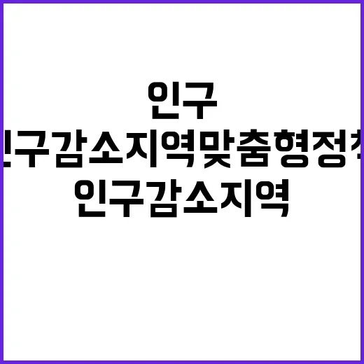 인구감소지역 맞춤형 정책으로 생명 찾기!