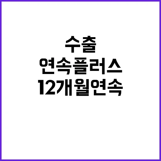 수출 호실적 12개월 연속 플러스 가능성!