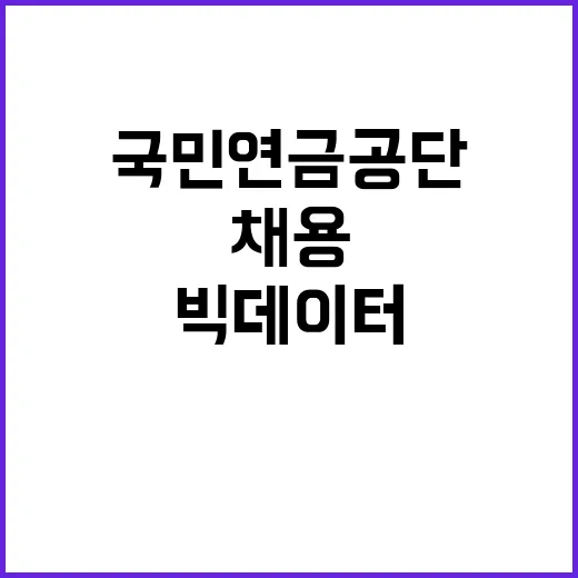 국민연금공단 기간제근로자(빅데이터 전문위원) 공개채용