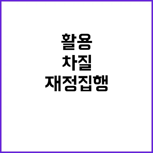 기금 정부 재정집행 차질 없게 최대 활용!