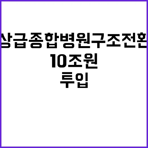 상급종합병원 구조전환 10조 원 재정 투입!