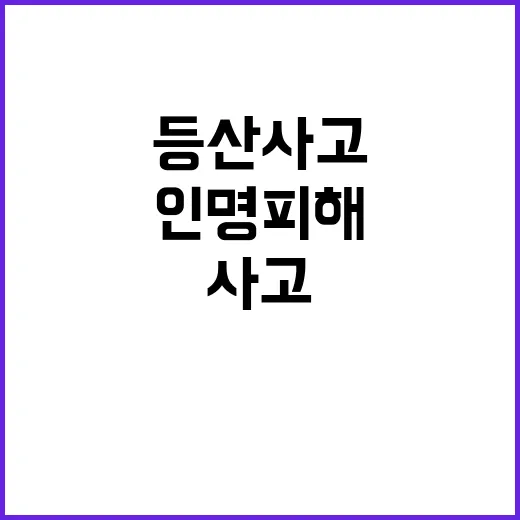 등산사고 급증! 인명피해 예방 필수 경각심 필요!