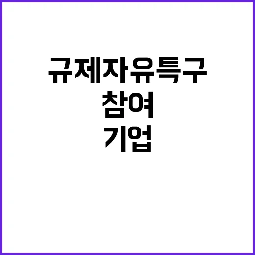 규제자유특구 7개 지역 기업·기관 참여 모집!