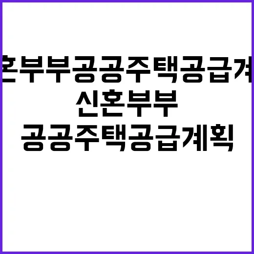 신혼부부 공공주택 공급 계획 든든한 지원 필요!