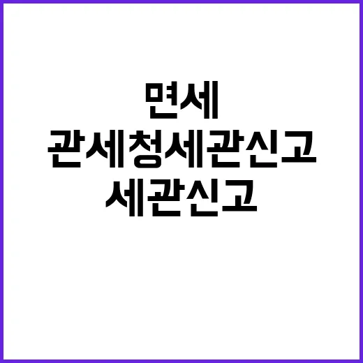 면세범위 “관세청 …