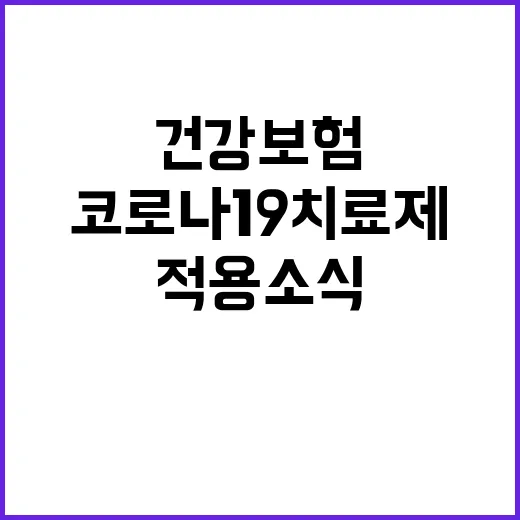 코로나19 치료제 건강보험 적용 소식 반가워!