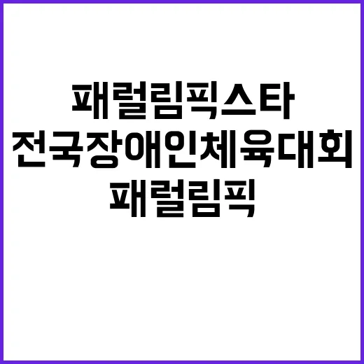 패럴림픽 스타 전국 장애인 체육대회에서 만나다!