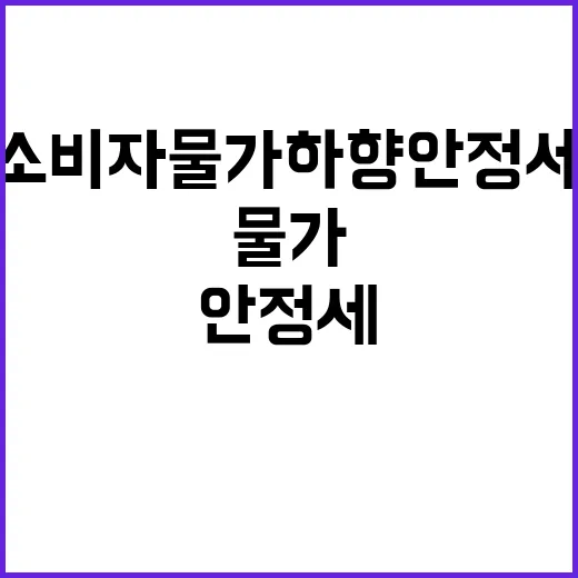 소비자물가 하향 안정세 최저치 기록! 클릭 필수!