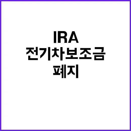 전기차 보조금 미 IRA 폐지 여부는 미확정!