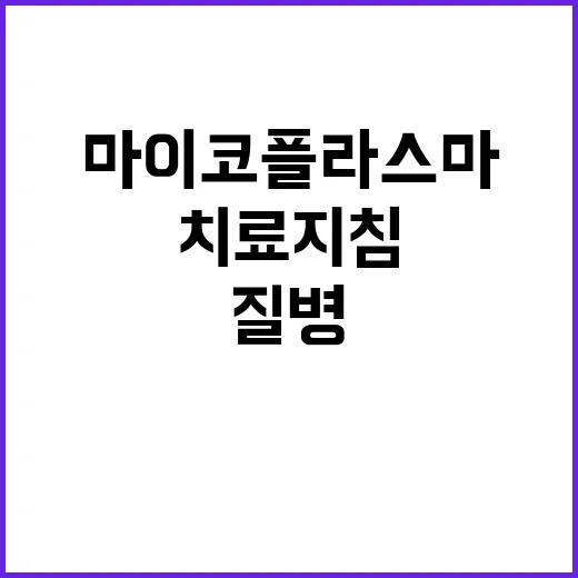 마이코플라스마 질병청의 긴급 치료지침 밝혀졌다!