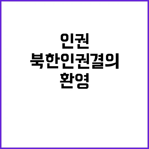 북한 인권 결의 외교부 환영의 목소리!